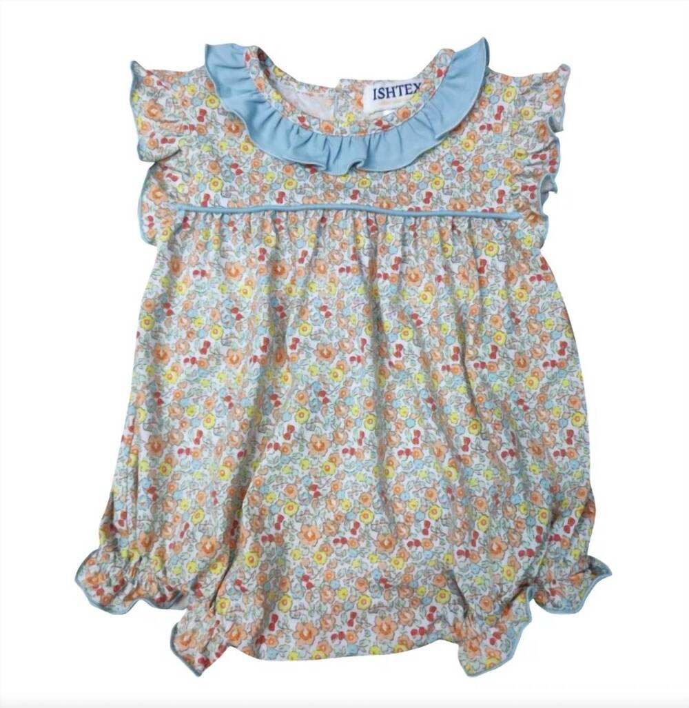 NEW ISHTEX girls ditsy flower bubble in blue